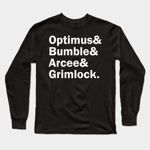 Funny Names x Transformers Autobots (Optimus, Bumble, Arcee, Gridlock) Long Sleeve T-Shirt by muckychris